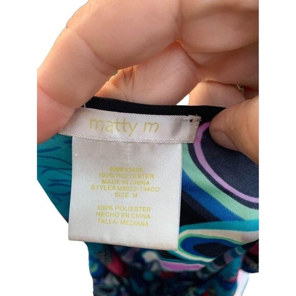 🍒 2/$20 🍒 Bright Fun Colored Pattern Baby Doll Blouse Medium - Picture 4 of 4